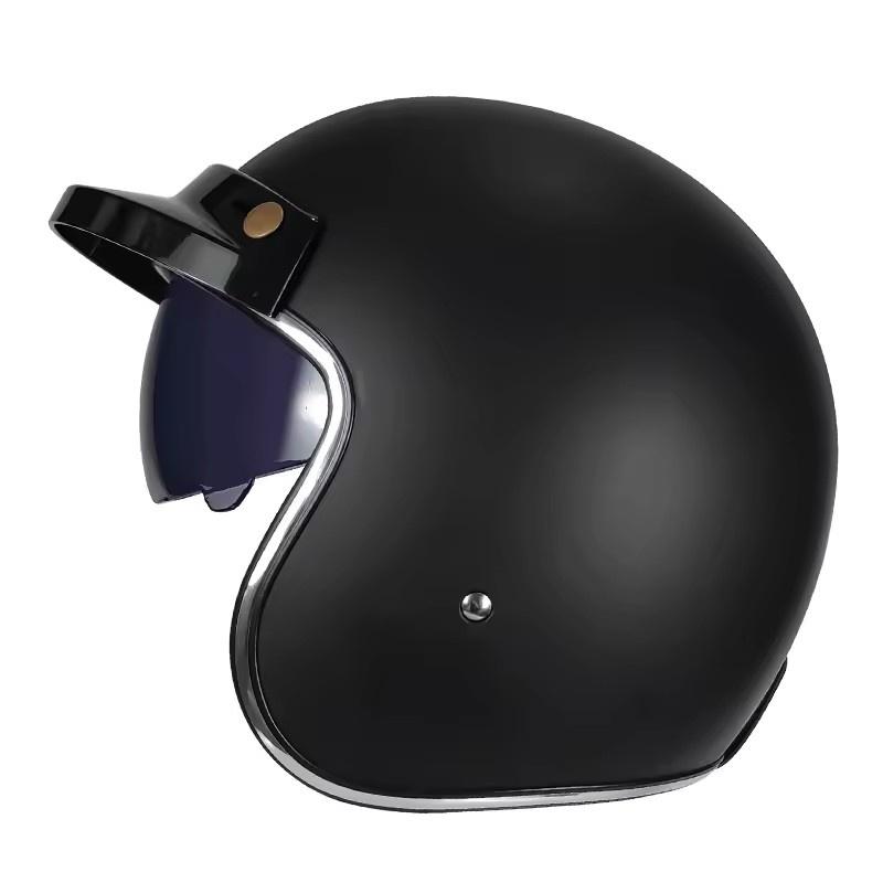 008 Carbon Fiber  Vintage Retro 3/4 Open Face Motorcycle Helmet