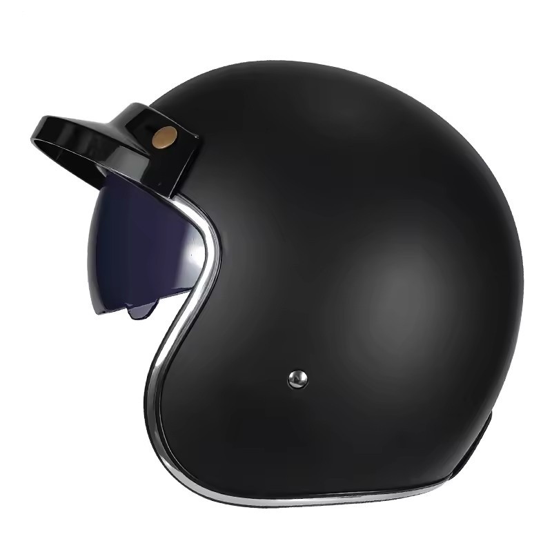 008 Carbon Fiber  Vintage Retro 3/4 Open Face Motorcycle Helmet